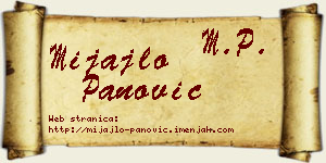 Mijajlo Panović vizit kartica
